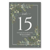 Eucalyptus Botanische Wijze Groene Trouwtafel Numb Kaart (Voorkant)