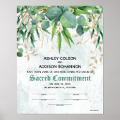 Eucalyptus Botannical Wedding Certificate Poster (Voorkant)