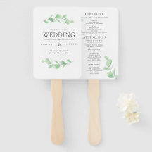 Eucalyptus Bough Wedding Programme Hand Fan