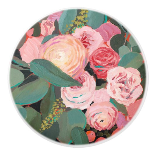 Eucalyptus Bouquet Keramische Knop (Voorkant)