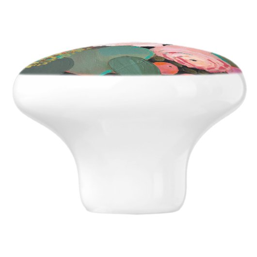 Eucalyptus Bouquet Keramische Knop (Zijkant)