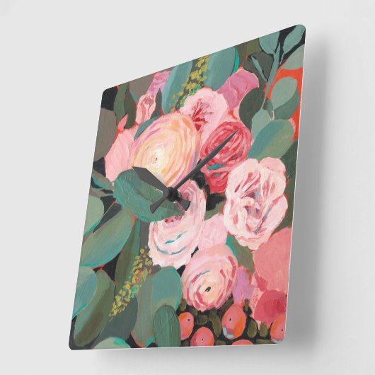 Eucalyptus Bouquet Vierkante Klok (Hoek)