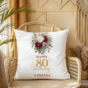 Eucalyptus Bourgondië Blush 80ste Verjaardag Kusse Kussen