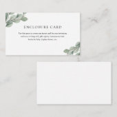 Eucalyptus Branch Enclosure Card Informatiekaartje (Voorkant / Achterkant)