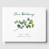 Eucalyptus branch green wedding guest book gastenboek (Voorkant)
