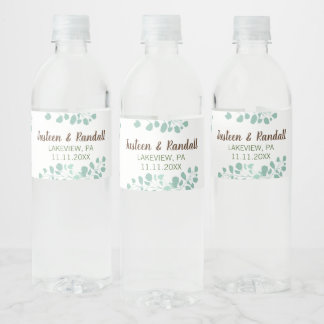 Eucalyptus Branch Water Fles Etiket