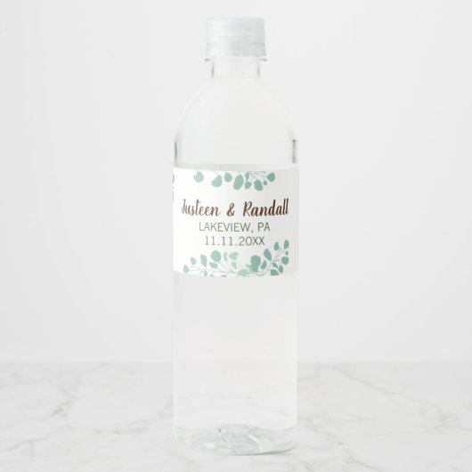 Eucalyptus Branch Water Fles Etiket (Voorkant)