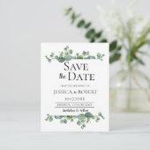 Eucalyptus Branch Wedding Save the Date (Staand voorkant)