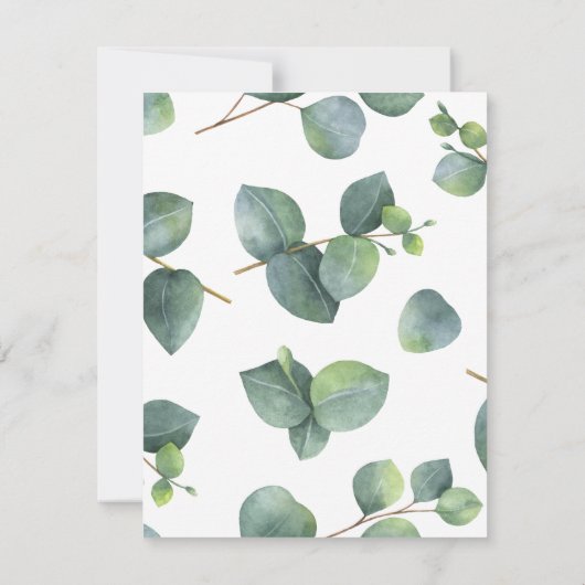 Eucalyptus Branch Wedding Save the Date (Achterkant)
