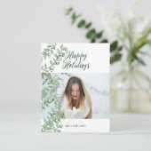 Eucalyptus Branches Prettige feestdagen Aangepaste Feestdagenkaart (Staand voorkant)