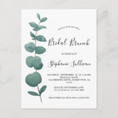 Eucalyptus Bridal Brunch Invitation Briefkaart. Uitnodiging Briefkaart (Voorkant)