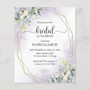 Eucalyptus Bridal Luncheon Budget Uitnodiging