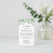 Eucalyptus Bridal Recipe Enclosure Card Informatiekaartje (Staand voorkant)