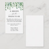 Eucalyptus Bridal Recipe Enclosure Card Informatiekaartje (Voorkant / Achterkant)