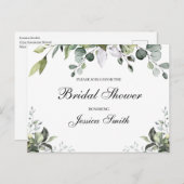 Eucalyptus Bridal Shower Invitation Briefkaart (Voorkant / Achterkant)