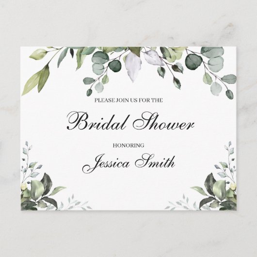 Eucalyptus Bridal Shower Invitation Briefkaart (Voorkant)