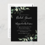 Eucalyptus Bridal Shower Invitation Briefkaart<br><div class="desc">Nodig vrienden en familie uit om de bruid-to-be te eren met deze betaalbare Bridal Shower-uitnodiging met waterverf eucalyptusbladeren. **LEES VÓÓR BESLISSING** 1. Als u veranderingen aanbrengt en het ontwerp bebouwd is of niet juist op het scherm kijkt te gebruiken gelieve de Levende Dienst van het Ontwerp om u te helpen...</div>