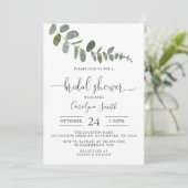Eucalyptus Bridal Shower Invitation Sjabloon Kaart (Staand voorkant)