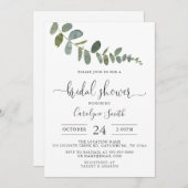 Eucalyptus Bridal Shower Invitation Sjabloon Kaart (Voorkant / Achterkant)