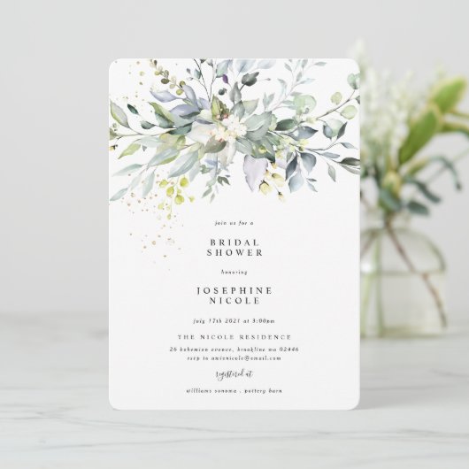 Eucalyptus Bridal Shower Kaart (Staand voorkant)