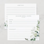 Eucalyptus Bridal Shower Recipe Cards (Voorkant / Achterkant)