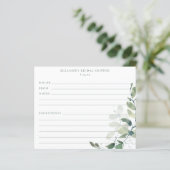 Eucalyptus Bridal Shower Recipe Cards (Staand voorkant)