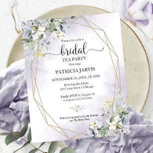 Eucalyptus Bridal Tea Party Budget Uitnodiging