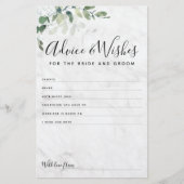 Eucalyptus Bride en Groom Advice wenst Kaart (Voorkant)