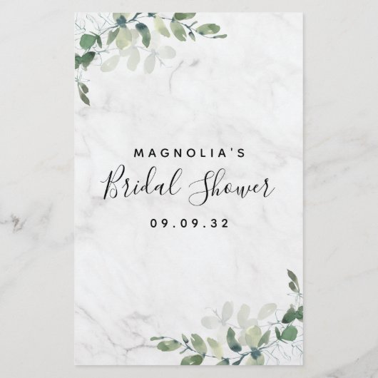 Eucalyptus Bride en Groom Advice wenst Kaart (Achterkant)