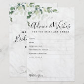 Eucalyptus Bride en Groom Advice wenst Kaart (Voorkant / Achterkant)
