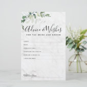 Eucalyptus Bride en Groom Advice wenst Kaart (Staand voorkant)