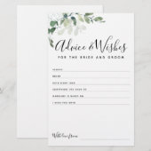 Eucalyptus Bride en Groom Advice wenst Kaart (Voorkant / Achterkant)