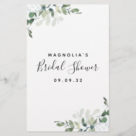Eucalyptus Bride en Groom Advice wenst Kaart (Achterkant)