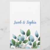 EUCALYPTUS BRIDE EN GROOM TRIVIA SHOWER GAME KAART (Achterkant)