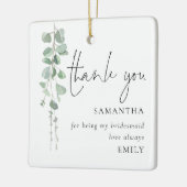 Eucalyptus Bridesmaid Dank je wel Keramisch Ornament (Links)