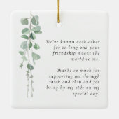 Eucalyptus Bridesmaid Dank je wel Keramisch Ornament (Achterkant)