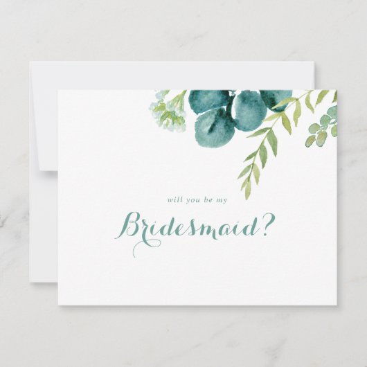  Eucalyptus Bridesmaid-ontwerpkaart Notitiekaartje (Voorkant)