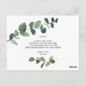 Eucalyptus Bridesmaid proposal Kaart (Achterkant)