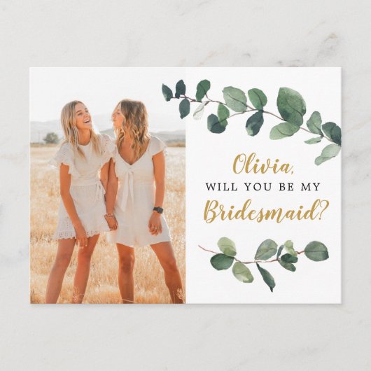 Eucalyptus Bridesmaid proposal Kaart (Voorkant)