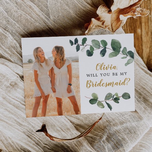 Eucalyptus Bridesmaid proposal Kaart