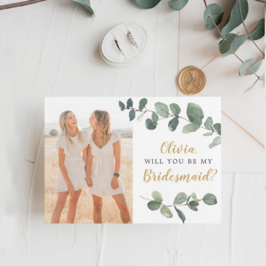 Eucalyptus Bridesmaid proposal Kaart