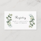 Eucalyptus Bruids Baby shower Trouwregister Visitekaartje (Voorkant)