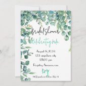 Eucalyptus bruidsdouche uitnodigingskaart save the date (Voorkant)