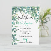 Eucalyptus bruidsdouche uitnodigingskaart save the date (Staand voorkant)
