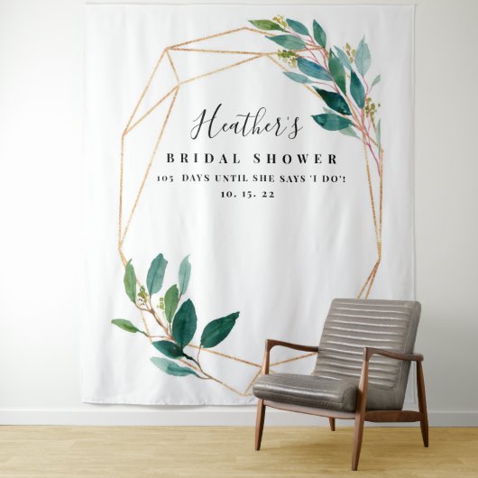 Eucalyptus Bruidsfeest Backdrop, Fotorekwisiet Wandkleed (In situ)