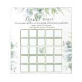 Eucalyptus Bruidsfeest Bingo Spel Notitieblok (Voorkant)