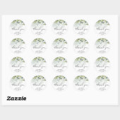 Eucalyptus bruidsfeest cadeautje ronde sticker (Vel)