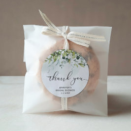 Eucalyptus bruidsfeest cadeautje ronde sticker