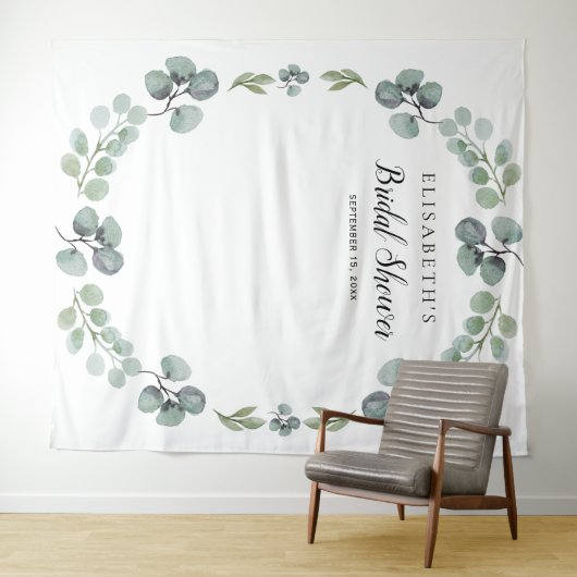 Eucalyptus bruidsfeest fotohokje achtergrond wandkleed (In Situ (horizontaal))