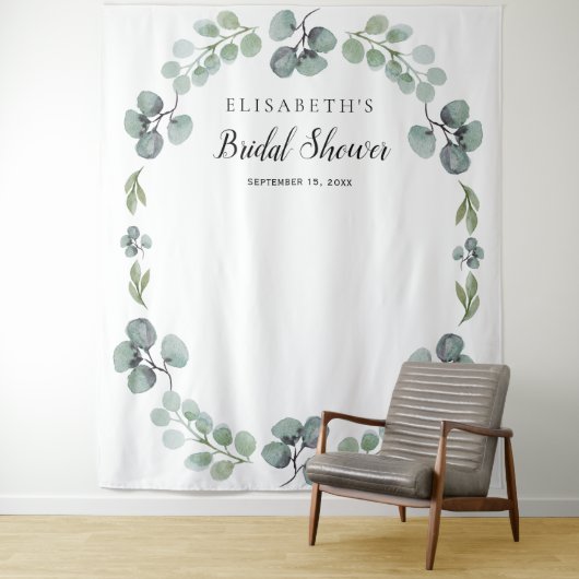 Eucalyptus bruidsfeest fotohokje achtergrond wandkleed (In situ)